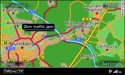 Displaying TMC/TMCpro traffic information on the map